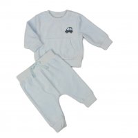 H13505: Baby Boys Velour 2 Piece Outfit (0-9 Months)